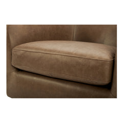 Oscy Tan Leather Leather Swivel Chair - Ornate Home