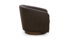 Oscy Taupe Leather Swivel Chair - Ornate Home