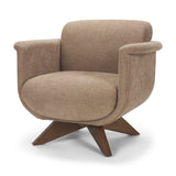 Oskar Chocolate/Brown Fabric Swivel Accent Chair - Ornate Home