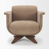 Oskar Chocolate/Brown Fabric Swivel Accent Chair - Ornate Home