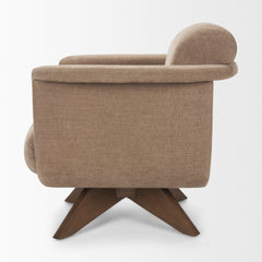 Oskar Chocolate/Brown Fabric Swivel Accent Chair - Ornate Home