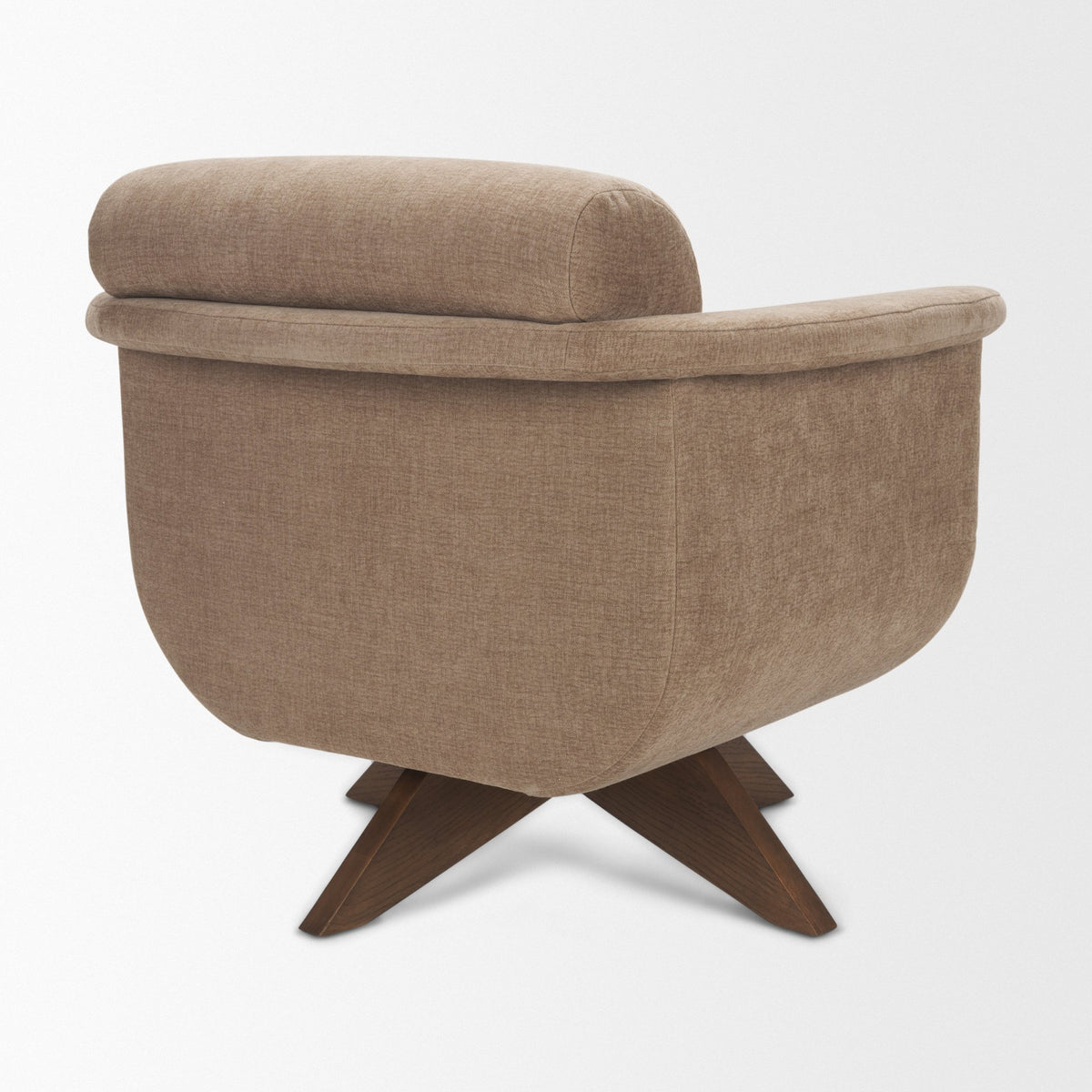 Oskar Chocolate/Brown Fabric Swivel Accent Chair - Ornate Home