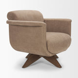 Oskar Chocolate/Brown Fabric Swivel Accent Chair - Ornate Home