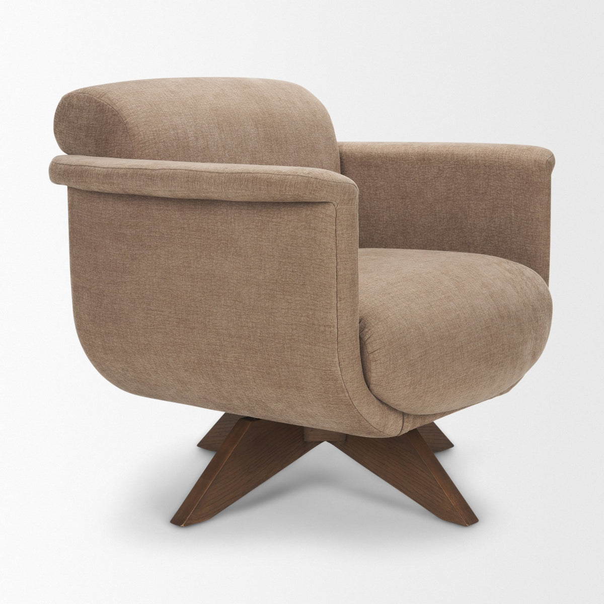 Oskar Chocolate/Brown Fabric Swivel Accent Chair - Ornate Home