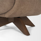 Oskar Chocolate/Brown Fabric Swivel Accent Chair - Ornate Home