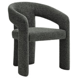 Oslo Anthracite Barrel Fabric Upholstered Dining Accent Chair - Ornate Home