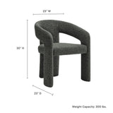 Oslo Anthracite Barrel Fabric Upholstered Dining Accent Chair - Ornate Home