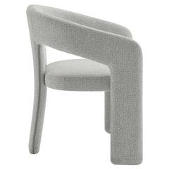 Oslo Dove Gray Barrel Fabric Upholstered Dining Accent Chair - Ornate Home