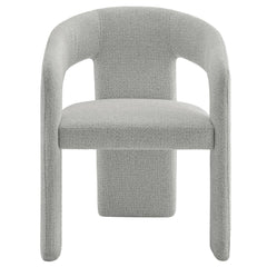 Oslo Dove Gray Barrel Fabric Upholstered Dining Accent Chair - Ornate Home