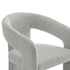 Oslo Dove Gray Barrel Fabric Upholstered Dining Accent Chair - Ornate Home