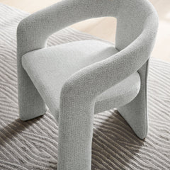 Oslo Dove Gray Barrel Fabric Upholstered Dining Accent Chair - Ornate Home
