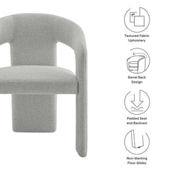 Oslo Dove Gray Barrel Fabric Upholstered Dining Accent Chair - Ornate Home