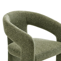 Oslo Leaf Barrel Fabric Upholstered Dining Accent Chair - Ornate Home