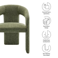 Oslo Leaf Barrel Fabric Upholstered Dining Accent Chair - Ornate Home