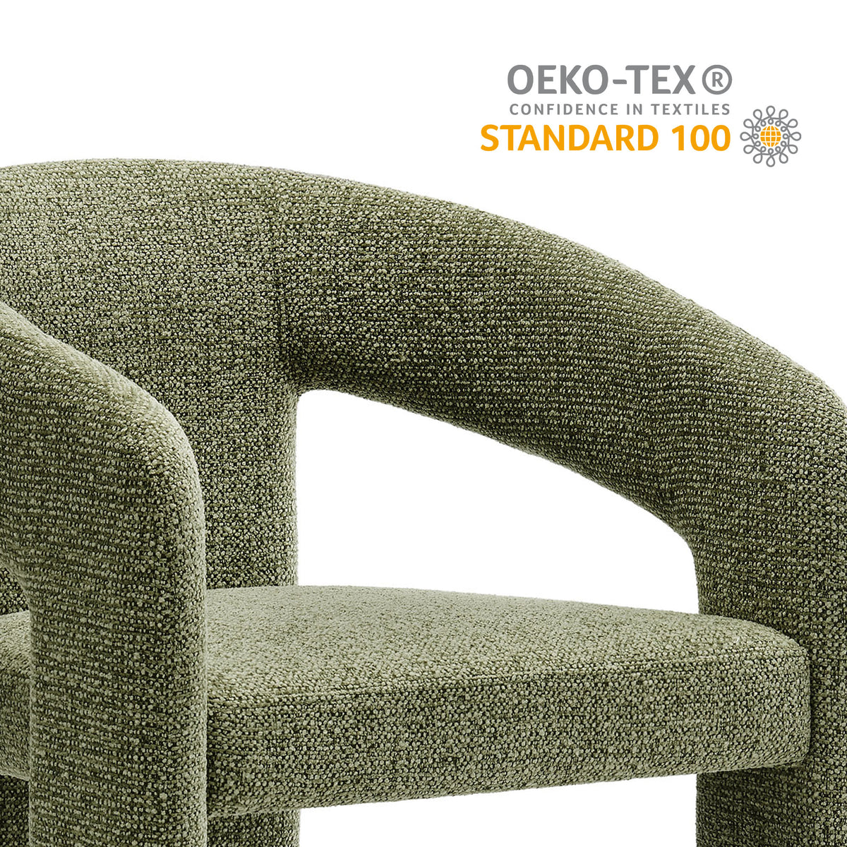 Oslo Leaf Barrel Fabric Upholstered Dining Accent Chair - Ornate Home
