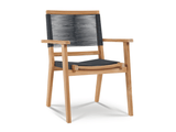 Oslo Teak Black Outdoor Dining Stacking Armchair (Set of 2) - Ornate Home