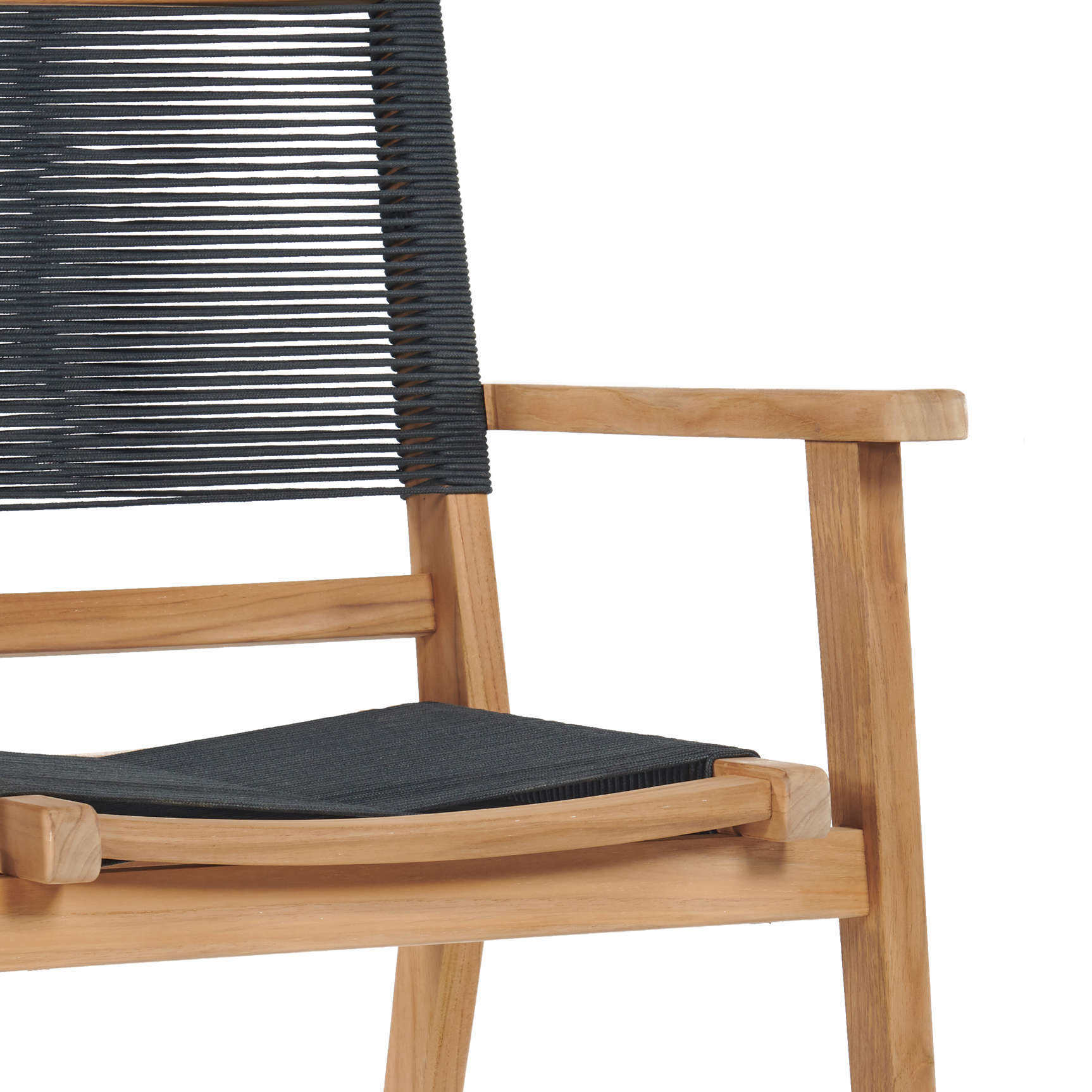 Oslo Teak Black Outdoor Dining Stacking Armchair (Set of 2) - Ornate Home