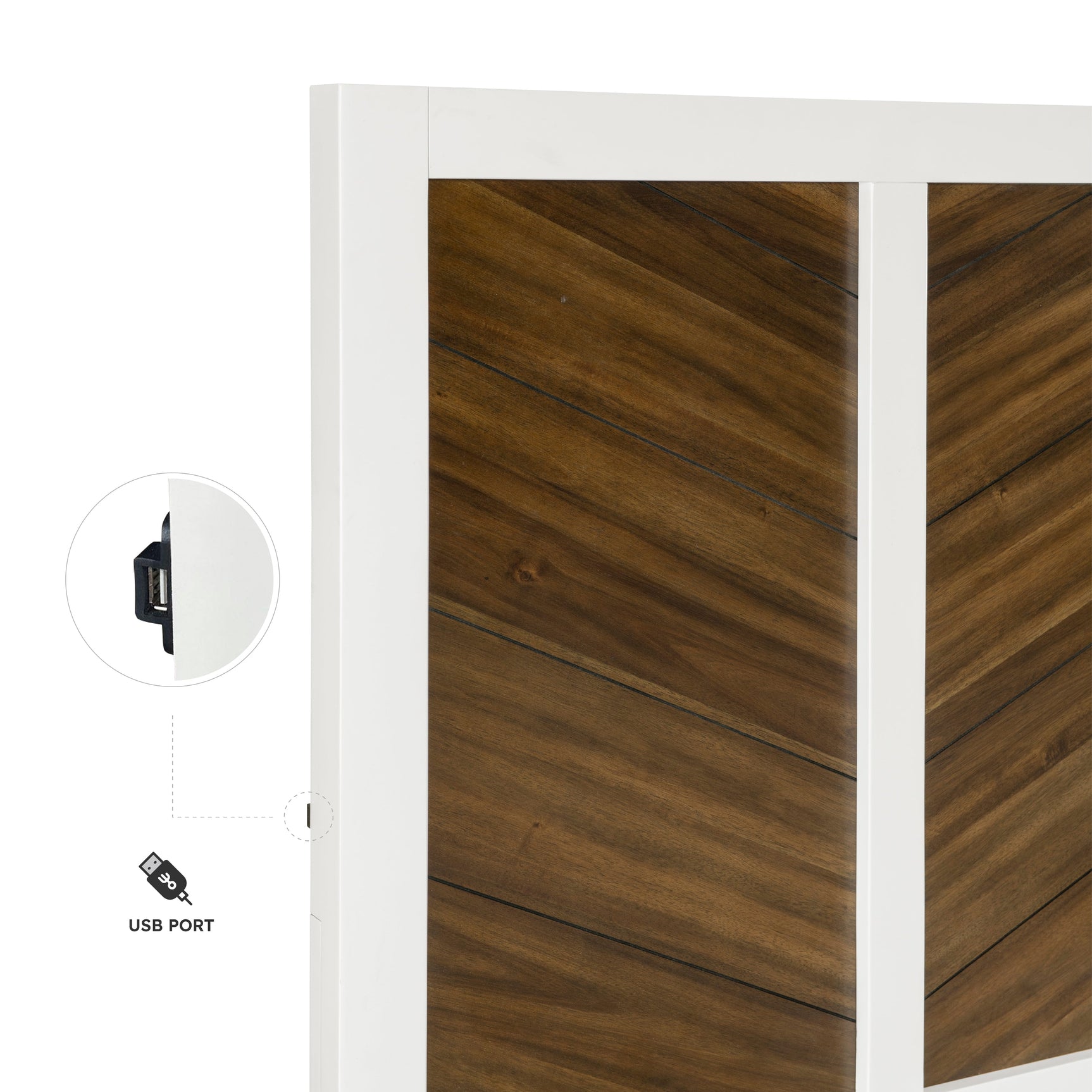 Oslo White/Walnut California King Bed - Ornate Home