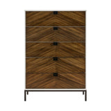 Oslo White/Walnut Chest - Ornate Home