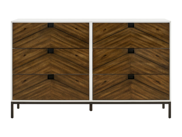 Oslo White/Walnut Dresser - Ornate Home