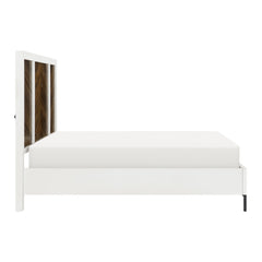 Oslo White/Walnut Queen Bed - Ornate Home