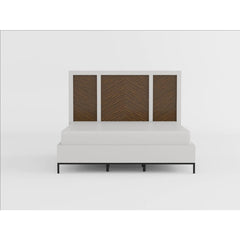 Oslo White/Walnut Queen Bed - Ornate Home