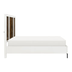 Oslo White/Walnut Queen Bed - Ornate Home