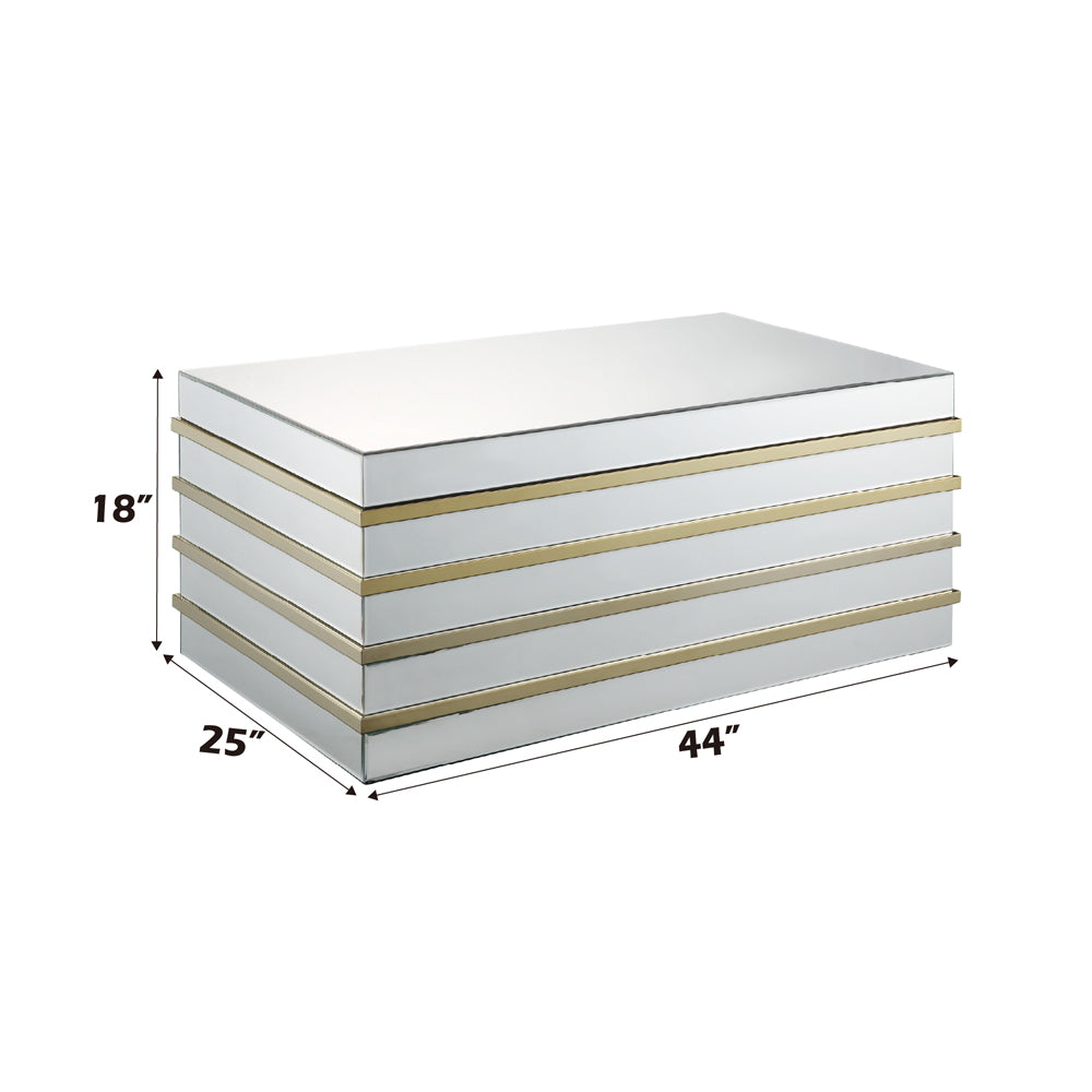 Osma Mirrored & Gold Coffee Table - Ornate Home