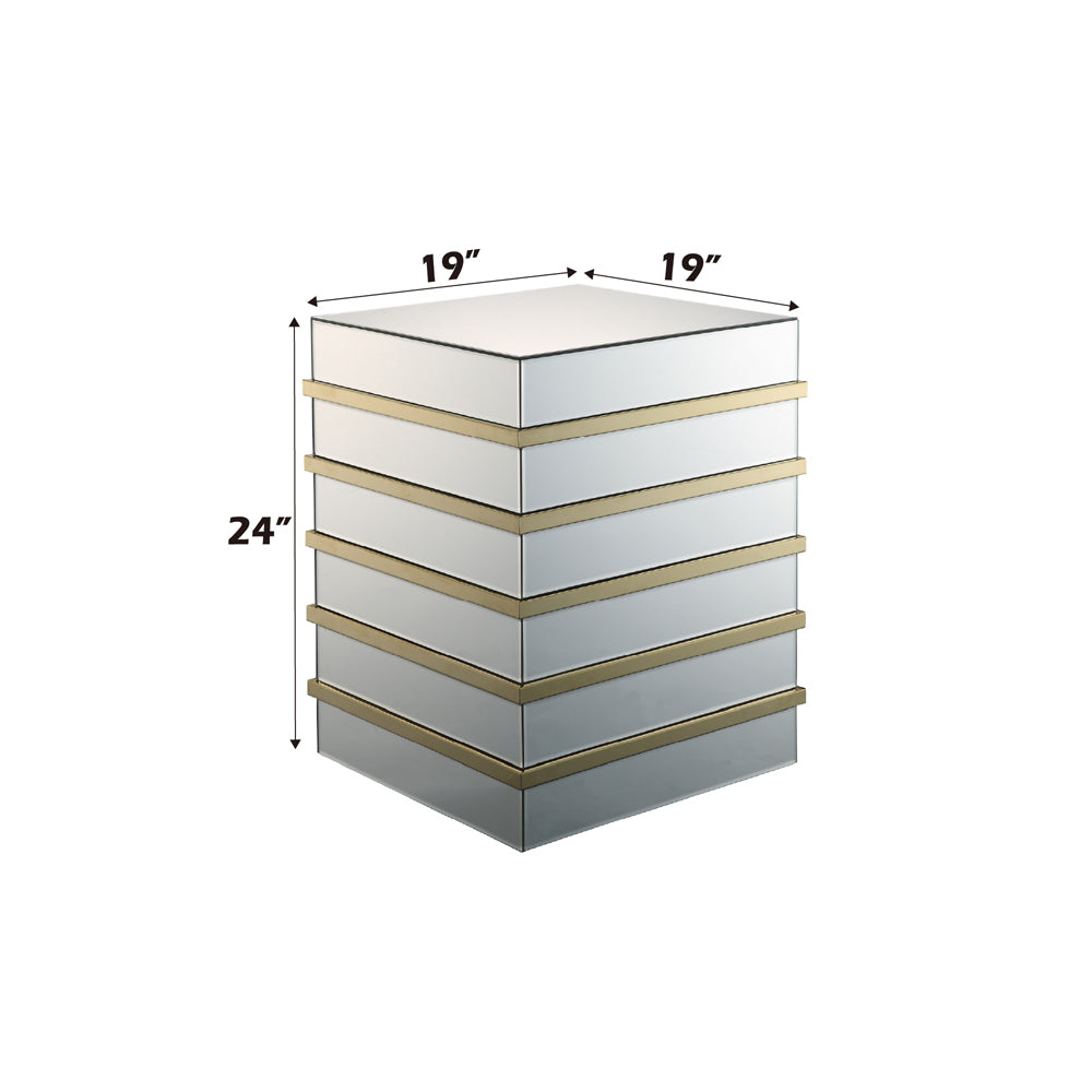 Osma Mirrored & Gold End Table - Ornate Home