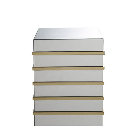 Osma Mirrored & Gold End Table - Ornate Home