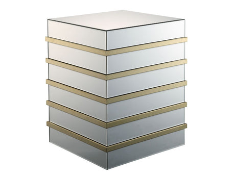 Osma Mirrored & Gold End Table - Ornate Home