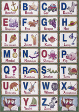 Osric Colorful Alphabet Washable Kids Rug - Clearance - Ornate Home