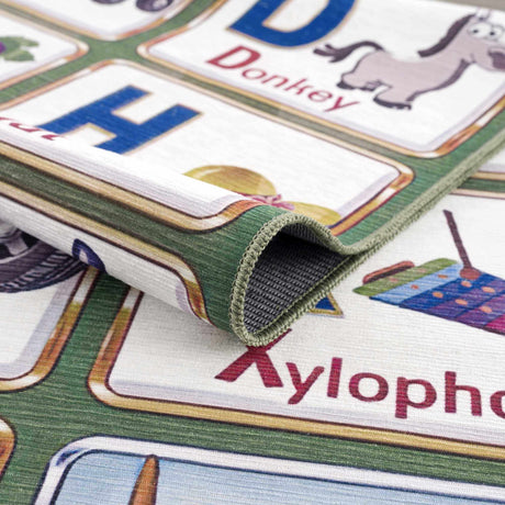 Osric Colorful Alphabet Washable Kids Rug - Ornate Home