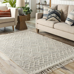 Ossun Wool Rug with Tassels - Ornate Home