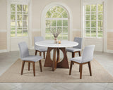 Ostbirk Walnut Round Dining Table - Ornate Home
