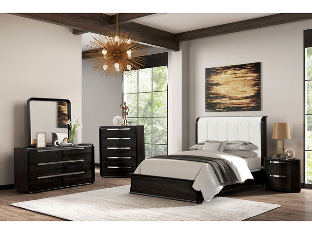 Osterley Black Queen 5 Piece Bedroom Set w/Chest - Ornate Home