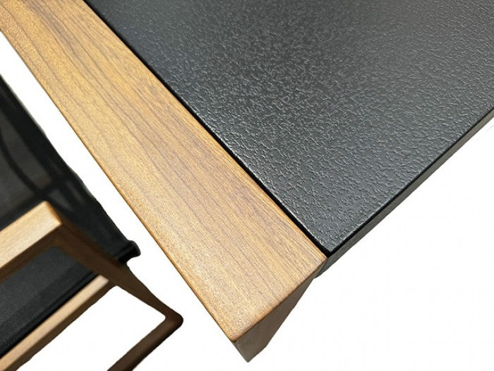 Oswego Black-Natural Outdoor Dining Table - Ornate Home