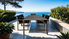 Oswego Black-Natural Outdoor Dining Table - Ornate Home