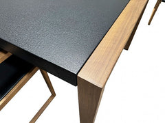 Oswego Black-Natural Outdoor Dining Table - Ornate Home