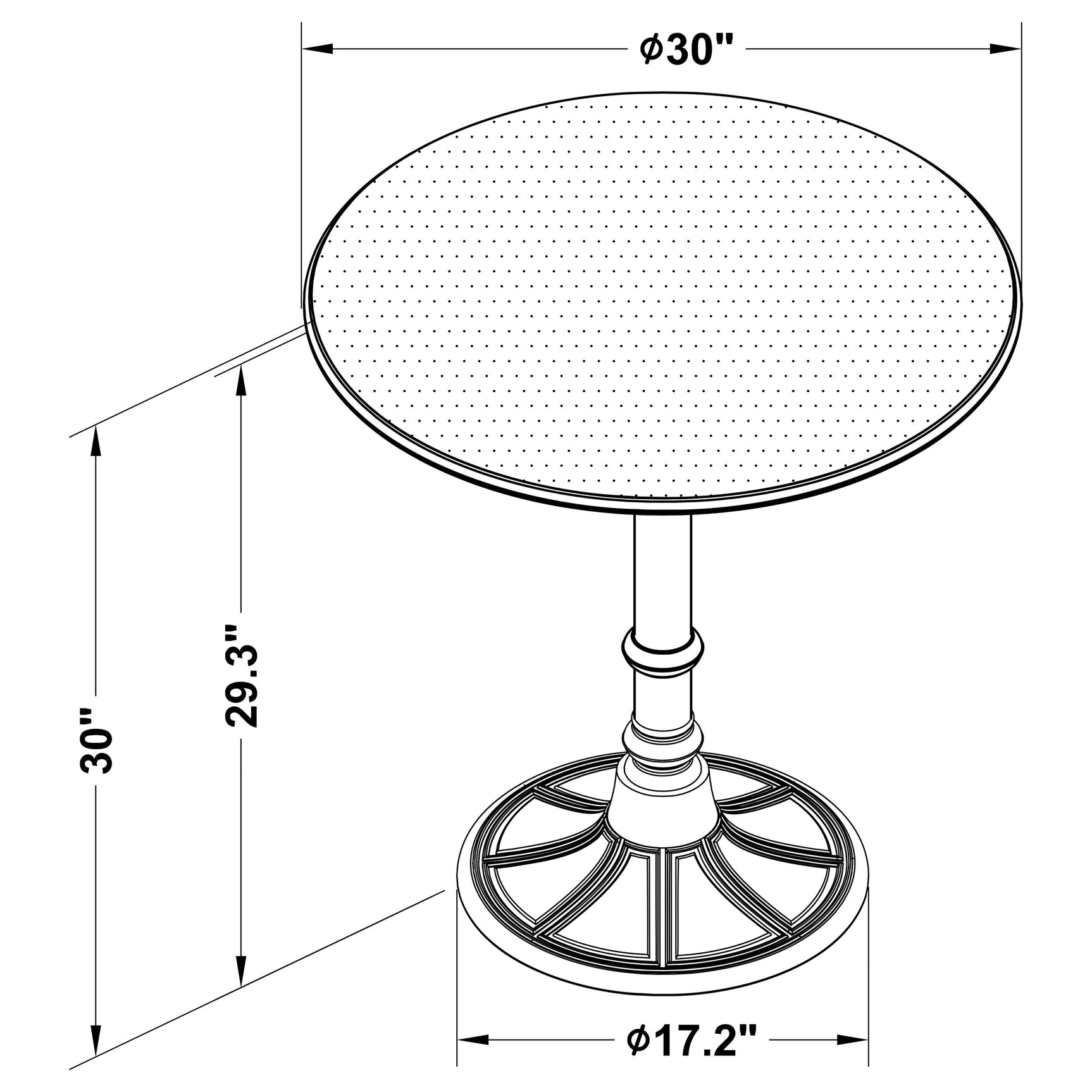 Oswego Bronze Round 30-inch Bistro Dining Table - Ornate Home