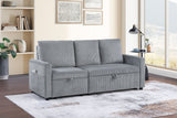 Oswin Gray 70"W Corduroy Sofa with Pull-Out Chaise - Ornate Home