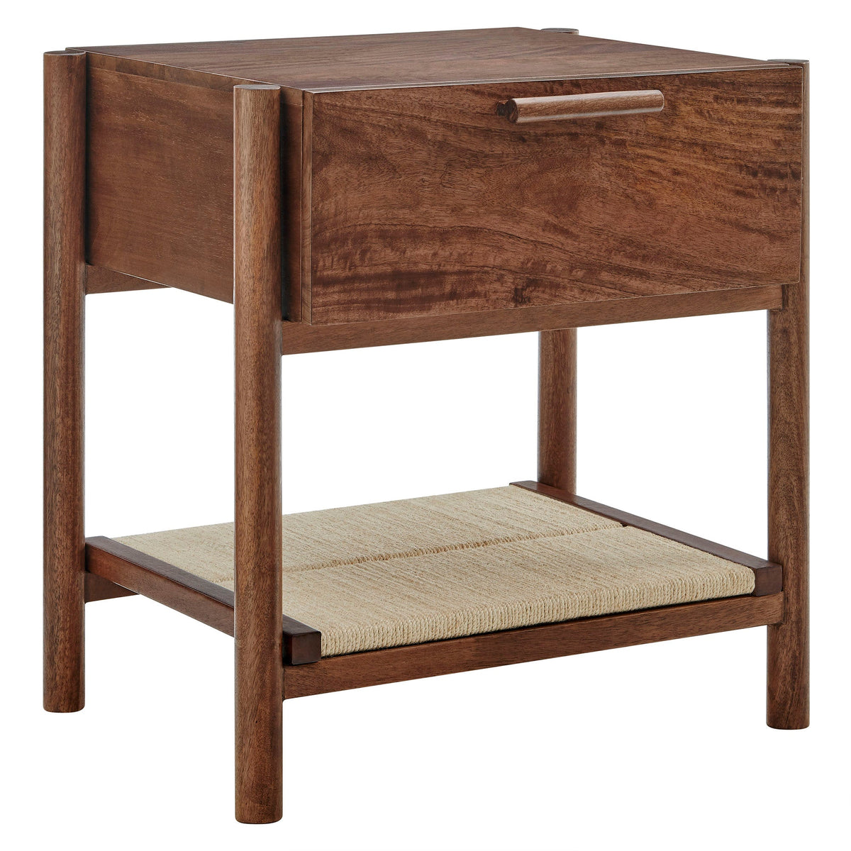 Oswin Walnut 1-Drawer Wood Nightstand - Ornate Home