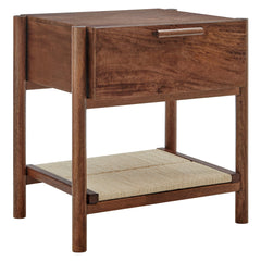 Oswin Walnut 1-Drawer Wood Nightstand - Ornate Home