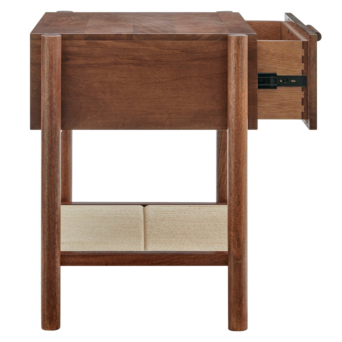 Oswin Walnut 1-Drawer Wood Nightstand - Ornate Home