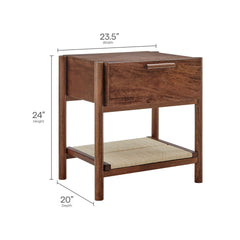 Oswin Walnut 1-Drawer Wood Nightstand - Ornate Home