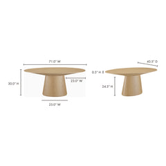 Otago Natural Oak Oval Dining Table - Ornate Home