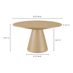 Otago Oak Round Dining Table - Ornate Home