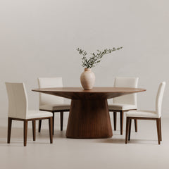 Otago Walnut Brown Oval Dining Table - Ornate Home