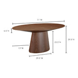 Otago Walnut Brown Oval Dining Table - Ornate Home