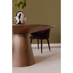 Otago Walnut Brown Round Dining Table - Ornate Home